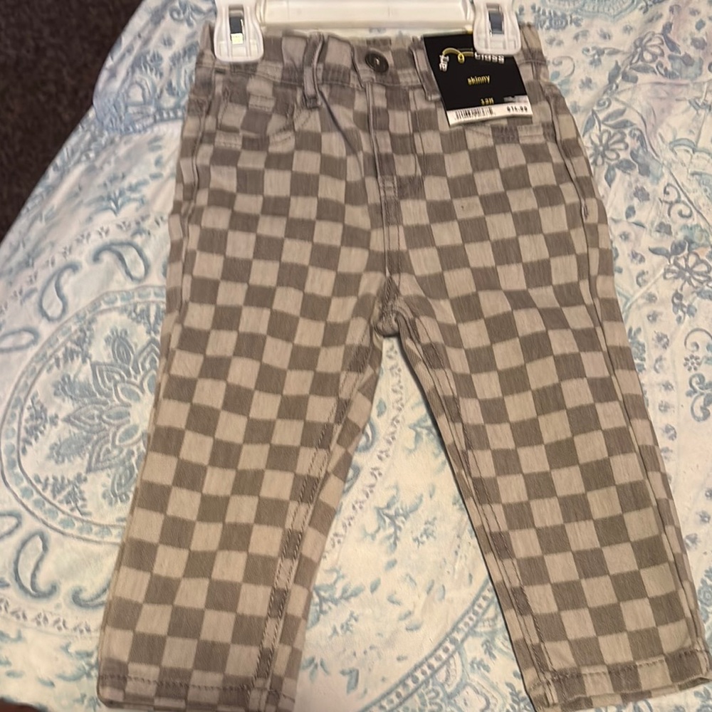 Stylish Gray Checkered Kids Pants
